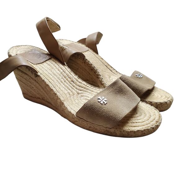 Tory Burch Bima 2 Espardilles Wedge Sandals Tan - Size 8 - Picture 7 of 9